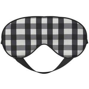 Zwart en Wit Plaid Slaap Eye Mas Bijgewerkt Ontwerp Licht Blokkerende Night Eye Blinder Mannen Vrouwen Shift Werk Reizen