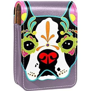 Make-up Lipstick Case voor Buiten Rode Bloemen Draagbare Lippenstift Organizer met Spiegel Dames Mini Make-up Tas Neemt Tot 3 Lippenstift, Veelkleurig-10, 9.5x2x7 cm/3.7x0.8x2.7 in,