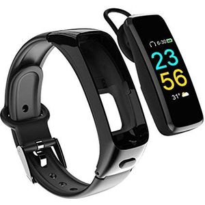 Ausomely Smart Bracelet 2 in 1 Compatible with Step Counting Heart Rate Monitor Waterproof Data Call Smart Watch