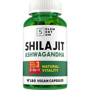 Shilajit Capsules - 180 Stuks - 1000mg Per Dosis - Veganistisch - Hoog Potentieel - Uit India