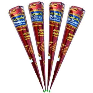 GREEN VITALITY Aayushi Mehandi Cone Premium 100% natuurlijk, 4 x 25 g