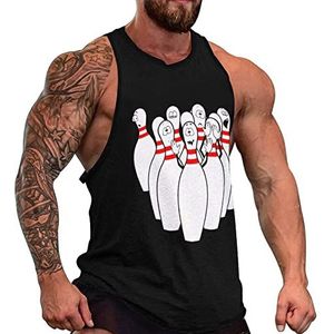 Humoristische Bowling Grappig Gezicht Mannen Tank Top Grafische Mouwloze Bodybuilding Tees Casual Strand T-Shirt Grappige Gym Spier