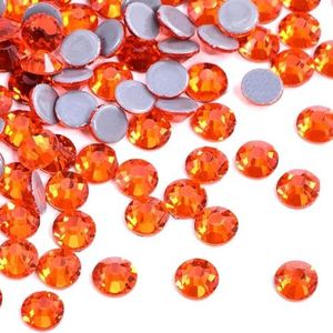 Vele Kleuren Steentjes Mix Grootte Ijzer-op Glas Steen Hot Fix Steentjes Voor Kledingstuk-Oranje, Gemengde 1000 stks