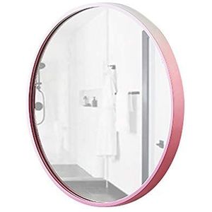Ronde spiegels van glasgradiënt hout ingelijste HD-wandspiegel for ijdelheid, badkamer of slaapkamer(Color:Red,Size:60cm)