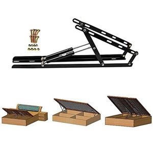 KRXSOBNV, Gasveer Lift Up Lifter, Bedkast Deksel Organizer, Schokken En Struts Beugel, Stille Demping, Slijtvast for Bed, Lift Ondersteuning,Pneumatische bedlift beugel(Black 2pcs,1100MM)
