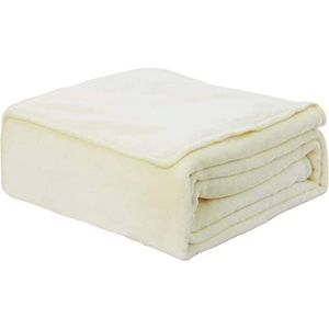 XYWHPGV Fleece deken Lichtgewicht zacht pluche microfiber deken flanellen deken voor bank of bed Cream White King (90 'x 102')(f747f 3299a b745b 6127b 44c22 313cb