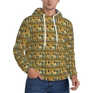 Jkkghll Oude Egypte Stam Serie Print Mannen Hooded Warme Lichtgewicht Trui Voor Winter Herfst En Lente Casual Wear, Zwart, XS