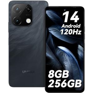 UMIDIGI Android 14 Smartphone, 8 (4 + 4) GB + 256 GB/1 TB TF telefoon, 120 Hz 6,8 inch HD+ mobiele telefoon, Bluetooth 5.2, 5000mAh, Octa Core, 4G Dual SIM/Face ID/vingerprint/13MP/GPS/OTG-Note 100A