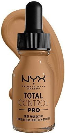 NYX Professional Makeup Total Control Pro Drop Foundation, vloeibare make-up, individuele en opbouwbare dekking, veganistische formule, True to Skin-afwerking, 13 ml, kleur: goud