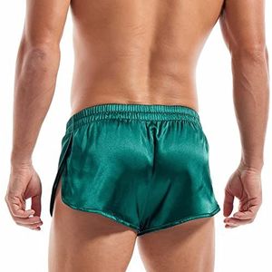 Amy Coulee Satijnen boxershorts voor heren, groot deel, sexy ondergoed, groen, S