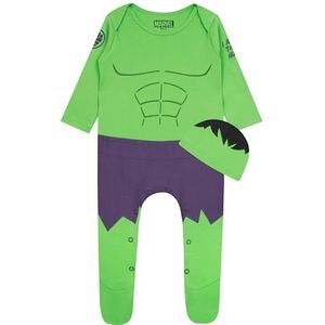 Marvel Incredible Hulk Babypakje en Hoed | Avengers Baby Slaappak | Superheld Baby Jongens Slaappakken | Groente 74