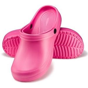 ESTRO Klompen Dames Tuinklompen Gom - Sanitaire Klompen Tuinschoenen Dames Gom Schoenen Zomer Muiltjes F07 (36 EU, Roze)