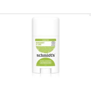 Schmidt´s Natural Deodorant Stick Bergamot + Lime Signature Deostick voor langdurige frisheid, 40 ml