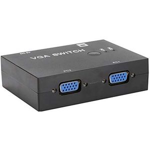 VGA-schakelkast 2 pc naar 1 monitor VGA-splitter 2-in 1-uit 2-poorts switcher Ondersteuning VGA/XVGA/SVGA/UXGA Multi-sync weergave Tweerichtings VGA Vedio-switch voor pc TV-monitor