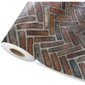 KARAT - PVC CV vinyl vloer | Linoleum vloerbedekking per meter voor keuken 100 x 1000 cm baksteen