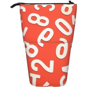 Evengigy Numbers Arts Print Leuke Etui met Zip Verstelbare Stand Potlood Houder Grappige Make-up Tas, Zwart, Eén maat, Tas Organizer