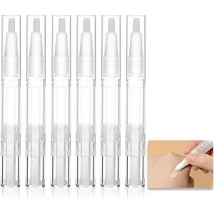 ZALHIN Pak met 10 nageloliepennen, cosmetische applicatorpen, 5 ml transparante nagelriemolie-applicator-draaipen voor lipgloss, vette, pasteuze en waterachtige artikelen