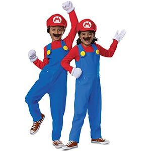 Disguise Super Mario 2W1 rode kostuums, Mario verkleedkleding carnavalskostuums 137-149 cm (10-12 jaar)