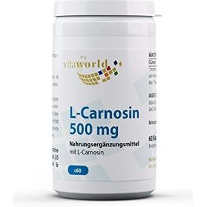 Vita World Carnosin 60 Capsules - VEGAN - Gemaakt in Duitsland