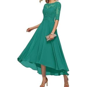 BRIGOW Kant Applique Moeder van de Bruid Jurk voor Bruiloft Prom Jurken Plooien Cocktail Jurken Plus Size, Seagreen, 32