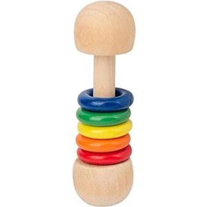 Montessori-speelgoed voor baby's | Montessori speelgoed baby rammelaar - Easy Grip Montessori-babyrammelaar met beukenhouten ringen, babyspeelgoed voor vroege educatie Caizhe