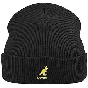 Kangol Acryl Pull-on baret voor heren, Zwart (Zwart/Goud Bg), One size