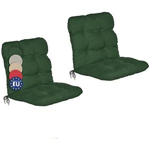 Beautissu Flair NL tuinkussen set van 2 - kussen voor tuin meubelen – zitkussen 100x50x8 cm groen – tuinkussens in matraskussen kwaliteit