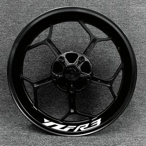 Accessoires Onderdelen Motorfiets 17 Inch Voor- En Achterwielnaaf Decal Set Trim Bescherming Velg Waterdichte Sticker Voor Y&amaha YZF R3(Style 2)