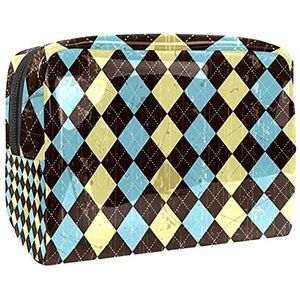 Waterdichte cosmetische tassen, Rode abstracte geometrische patroon reizen cosmetische tassen, multifunctionele draagbare make-up tassen, reizen cosmetische tas organizer voor vrouwen