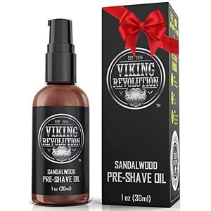 Viking Revolution - Pre Shave olie voor mannen - Beste scheerolie met sandelhout voor scheermes, scheermes - Voor de zachtste, niet-irriterende scheerbeurt - 30ml