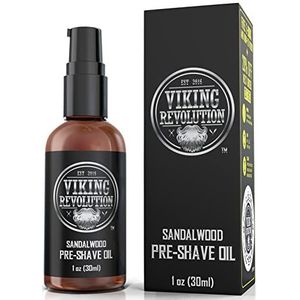 Viking Revolution - Pre Shave olie voor mannen - Beste scheerolie met sandelhout voor scheermes, scheermes - Voor de zachtste, niet-irriterende scheerbeurt - 30ml