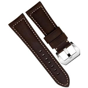 dayeer Echt Rundleer Retro Horloge Band Voor Panerai PAM111 441 Horlogeband Man Polsband 20mm 22mm 24mm (Color : Dark brown silver, Size : 20mm)