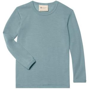 Engel, Kinderonderhemd met lange mouwen, van wol en zijde, maat 92-176, bergblauw, 128