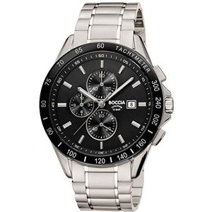 Boccia Heren chronograaf kwarts horloge met titanium armband 3751-02, armband