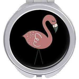 Camping Flamingos Compact Kleine Reizen Make-up Spiegel Draagbare Dubbelzijdige Pocket Spiegels voor Handtas Purse