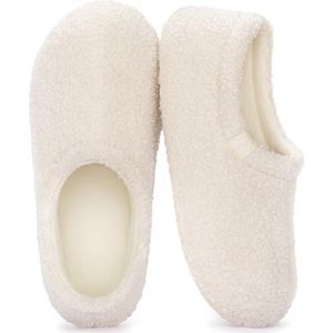 RockDove Dames Teddy Fleece Gesloten Terug Indoor Slipper, Gebroken Wit, 5-6