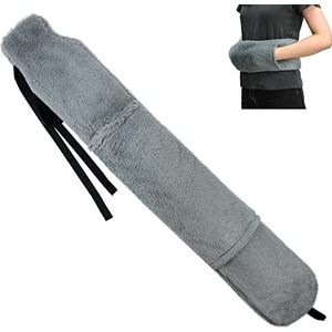 OWOZOI Lange warmwaterkruik met harige hoes - zachte hoes van imitatiebont met riem en handzak, 72 cm volledige wikkel rond warmwaterflessen lang voor taille, nek, thermotherapie, bedwarmer