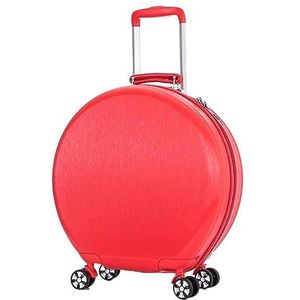 Bagage Handbagage Ronde Koffers Met Wielen Draagbare Bagage Universele Reiskoffers Trolley Koffer (Color : Rot, Size : 18inch)