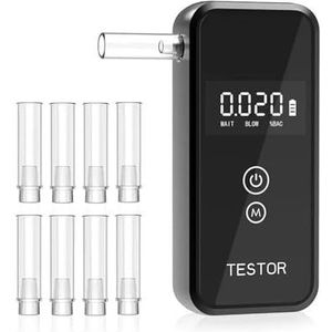 Professionele blaastest met digitaal display, 8 herbruikbare mondstukken for thuisgebruik in de auto, nauwkeurig en draagbaar