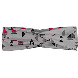 ABAKUHAUS Abstract Triangle Hoofdband, pastel vormen, Elastische en Zachte Bandana voor Dames, voor Sport en Dagelijks Gebruik, Grey Pink Charcoal Grey