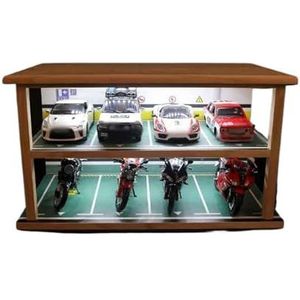 automodel scène Speelgoedauto scène auto legering display: garage auto model opslag parkeerplaats model simulatie (Color : Two floors with eight parking spaces)