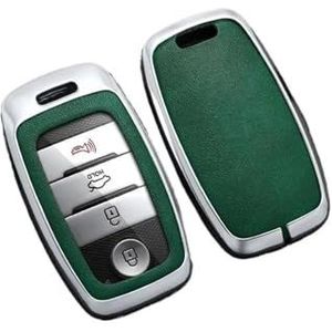 Autosleutel beschermhoes Legering Lederen Auto Afstandsbediening Smart Key Case Cover Voor Rio Voor Rio5 Voor Sportage Voor Ceed Voor Cerato K3 KX3 K4 K5 Sleutel Shell(Silver Greey)