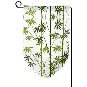 Groene bamboeprint tropische natuur plant tuin vlag dubbelzijdige boerderij tuin vlag lente zomer buiten decoratie 30 x 45 cm