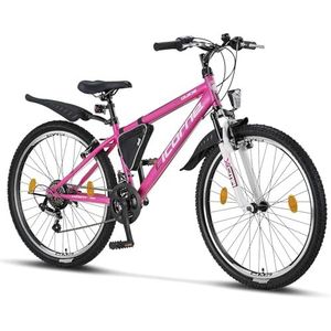 Licorne Bike Guide Premium mountainbike in 26 inch fiets voor meisjes, jongens, heren en dames - 21 versnellingen (bij 20 inch 18 versnellingen)