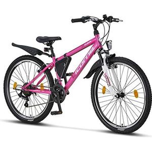 Licorne Bike Guide Premium mountainbike in 26 inch fiets voor meisjes, jongens, heren en dames - 21 versnellingen (bij 20 inch 18 versnellingen)