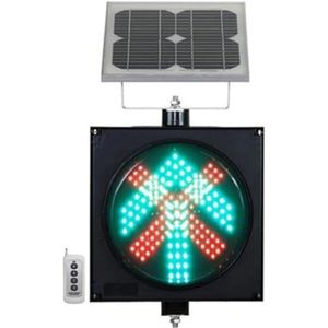 ZQJYMXY Zonnelamp, 2-in-1, IP65 waterdicht, 300 mm, rood/groen licht, Stop and Go afstandsbediening, industrieel ledlicht met zonnepaneel, voor sneden, bochten