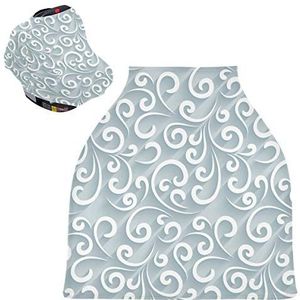 Kunst Wit Hart Bloem Baby Autostoelhoes Luifel Stretchy Nursing Covers Ademend Winddicht Winter Sjaal voor Baby Borstvoeding Jongens Meisjes