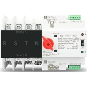 Din Rail 2P 3P 4P ATS Dual Power Automatische Transfer Switch Elektrische Selector Switches Uninterrupted Power 63A 100A (4P, 230V 100A)
