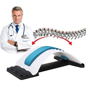 jiuzcare Rugstretcher rugstretcher back cracker rug kracker rugkraker voor alle leeftijden geschikt spine board voor lendensteun en verlicht rugpijn, blauw en wit