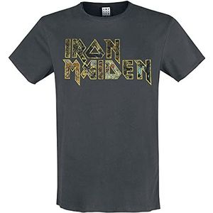 Iron Maiden Amplified Collection - Eddies Logo T-shirt actraciet S 100% katoen Band merch, Bands